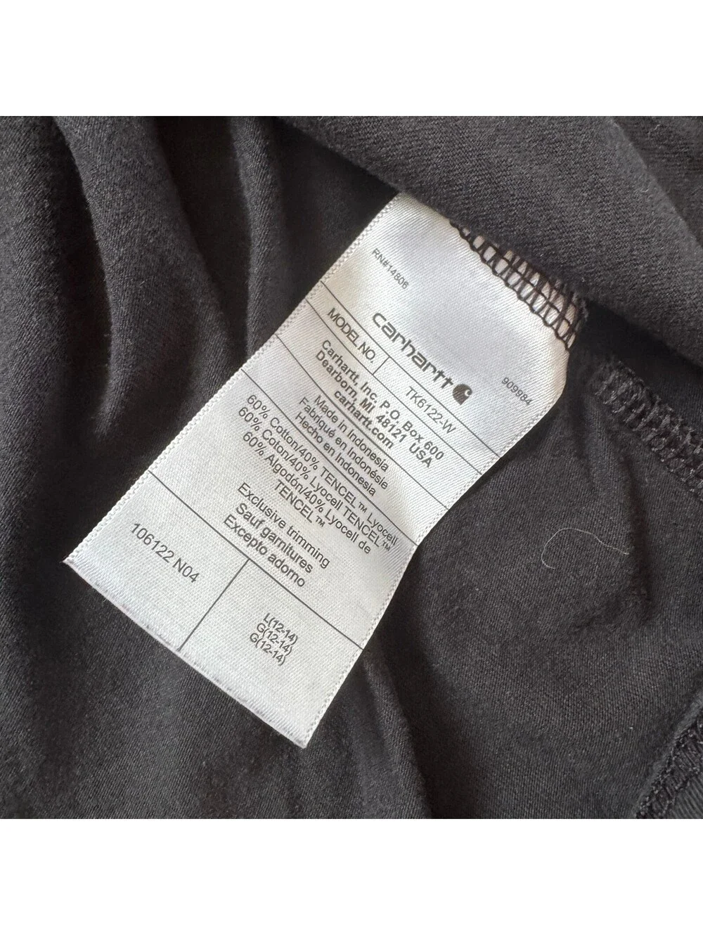 Carhartt WIP Cropped Boxy Pocket Tee L Large Washed Black Gorpcore Minimalist